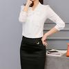 Fashion Casual Chiffon Bow Long Sleeve Shirt Office Women Tops