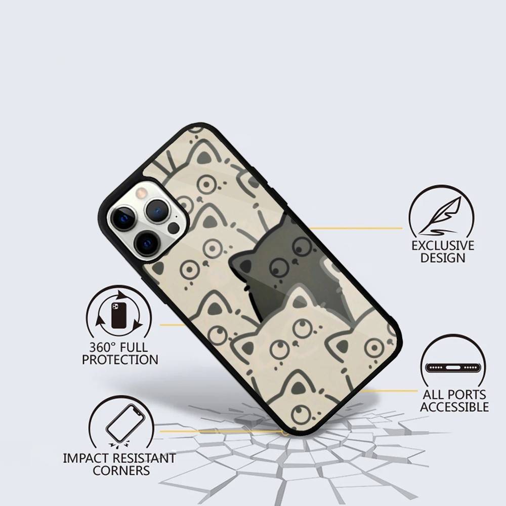 Cat Cartoon Cute Phone Case For iPhone 16,15,14,13,12,11,Plus,Pro,Max Mini Magsafe Magnetic Wireless Charging