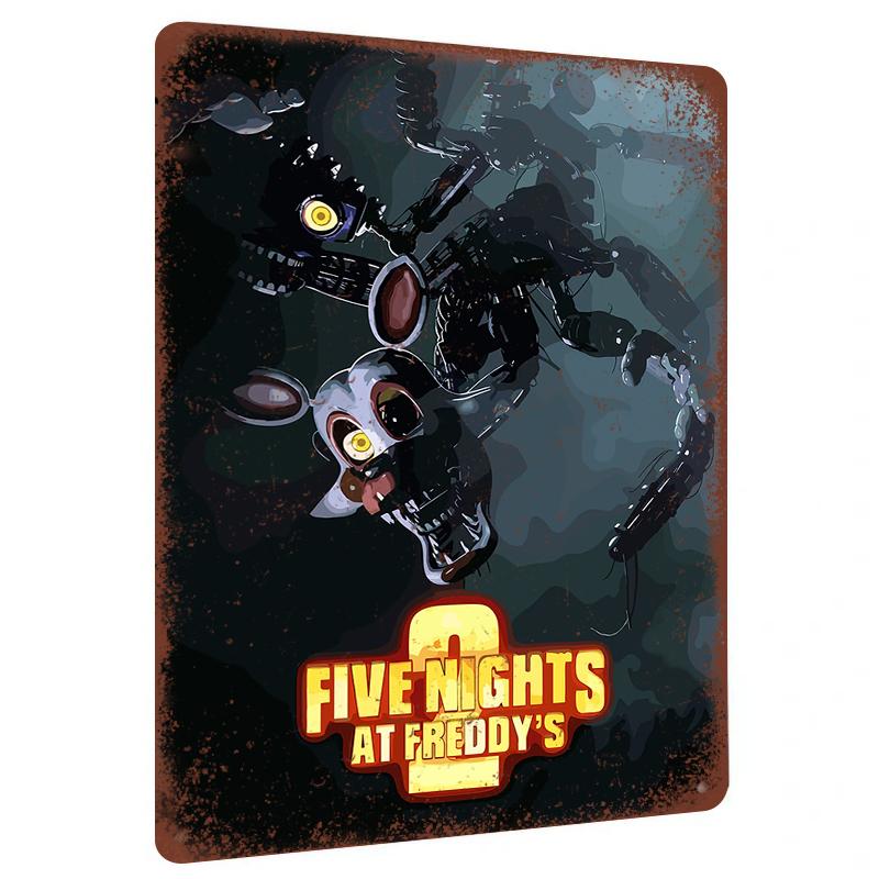 

Five Nights at Freddys Metal Wall Art Horror Game Poster Decor for Bedroom Living Room 7.9x11.8In(20x30cm)