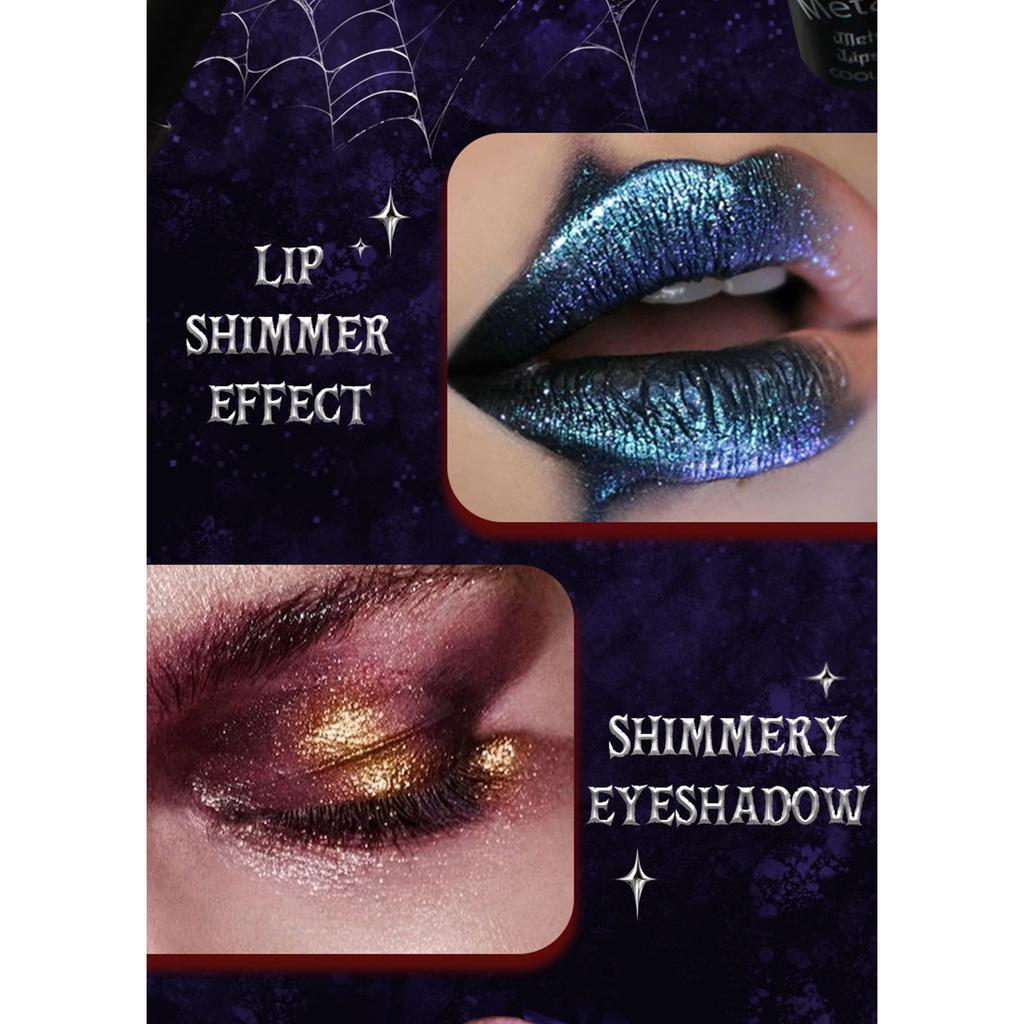 Waterproof Lipstick Long Lasting Shimmer Pigmented Lip Color - Glittery Shiny Finish for Party Holiday & Birthday Makeup
