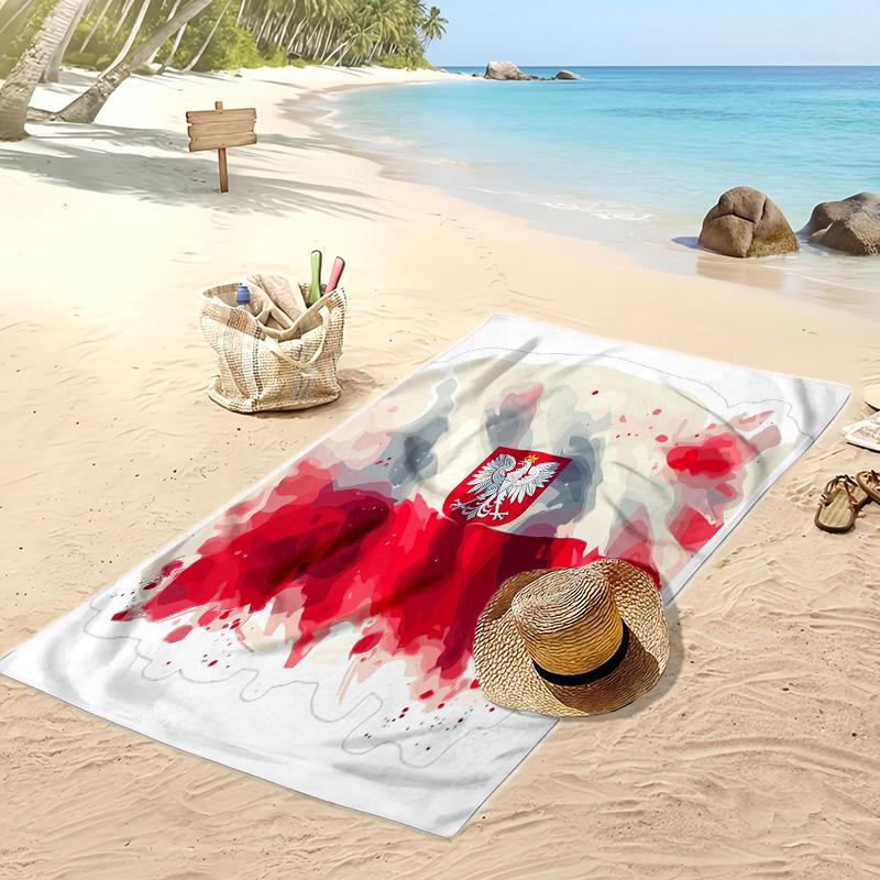 Poland Printed Beach Towel Quick Dry Soft TowelPortable Large Rectangular Beach Blanket for Travel Swimming Pool