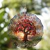 Tree of Life Wind Spinner, 10-Inch 2D Metal Hanging Garden Decor, No Power Needed Outdoor Wind Chime, Halloween Yard Art with Rotating Hook, Gift