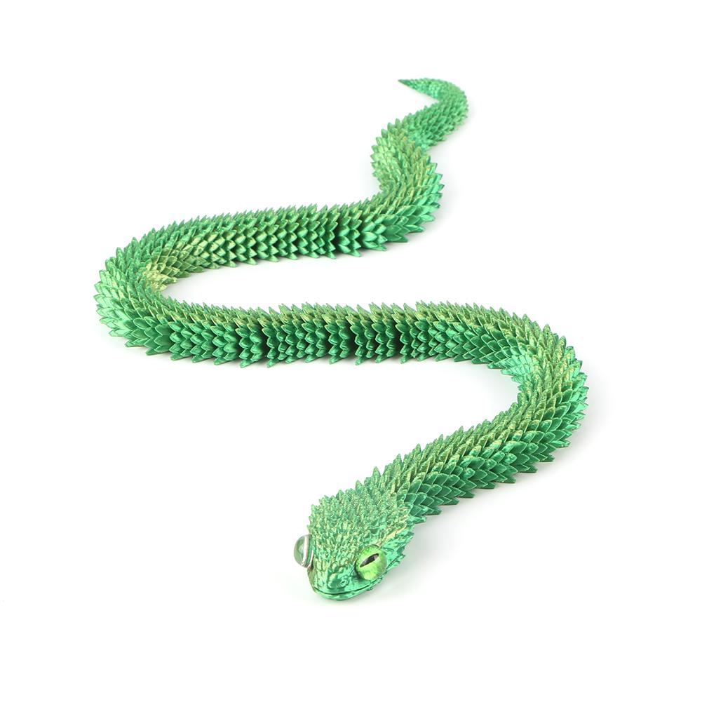 3D Printed Flexible Snake Fidget Toys Realistic Movable Joint Snake Toy 60cm Viper Model Creative for Home Office Decor
