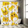 Animal Print Shower Curtain Giraffe Pattern Bathroom Decor Waterproof Fabric Bath Curtains for Home Decoration Yellow Color 3D P