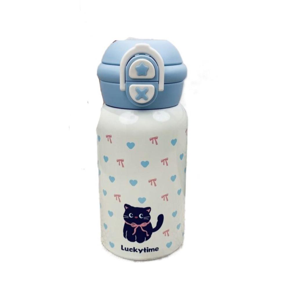 Leak-proof Thermal Water Bottle Straw Design Bouncing Insulated Tumbler Cat Thermos Cup  Student