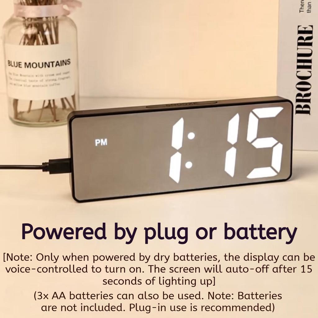 Desktop Digital Clock Tabletop Led Watch Alarm Clock Bedside Table Voice Control Led Digital Clock for Bedroom NZ0032