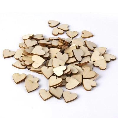 10pcs 40mm Wooden Heart Shaped Ornaments for Crafts Wedding Decorations Christmas Decorations Home Wedding Decorations