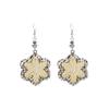 Two-Tone Electroplated Alloy Snowflake Earrings - Retro Christmas Style for Women
