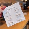 New small fresh one-week stud earrings set 1 pair combination Korean version sweet love bow fairy temperament earrings