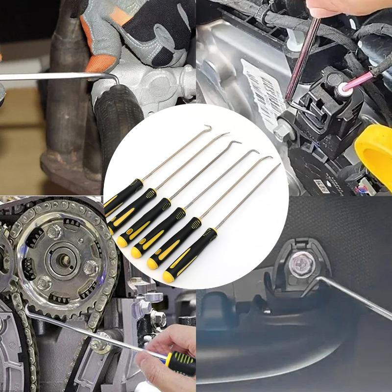 6pcs/set Car Auto Oil Seal Screwdrivers Set O-Ring Seal Gasket Puller Remover Pick Hooks Vehicle Disassembly Tools