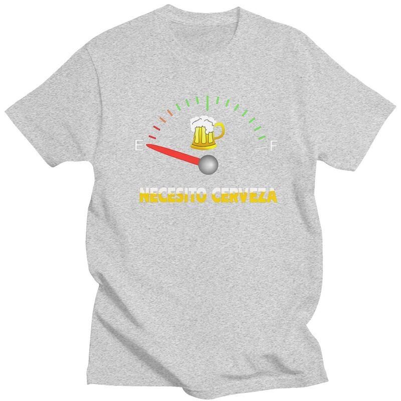 Custom Necesito Cerveza I Need Beer T Shirt Men Short Sleeve Pure Cotton Tshirt Casual Tees Fashion Tshirt