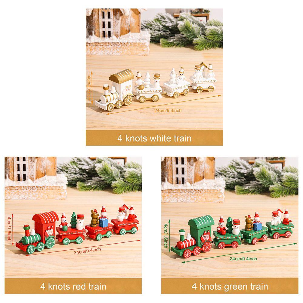 For Xmas Gifts Home Decor Christmas Decoration Small Train Ornaments Wooden Party Supplies