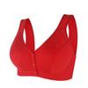 New smooth front buckle women's underwear thin mother soft cotton women's vest type steel rimless large size bra