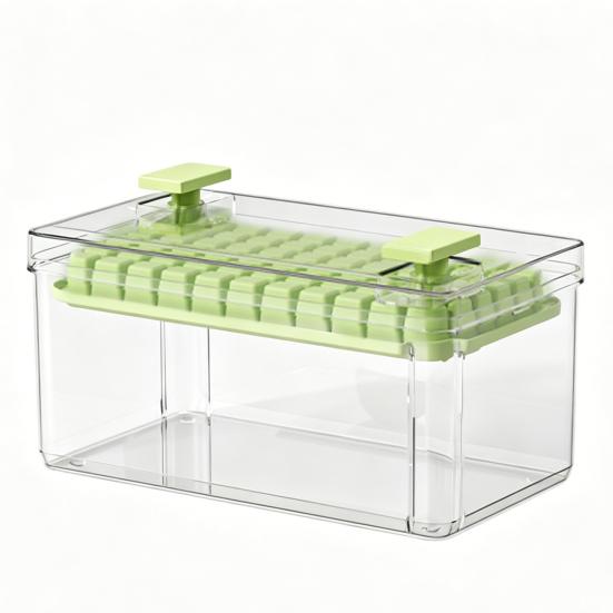 

Ice Tray with Lid Easy Release Large Ice Cube Mold PET No Odor Ice Cube Maker Press to Demold Ice Tray for Party Family 1 зелёный