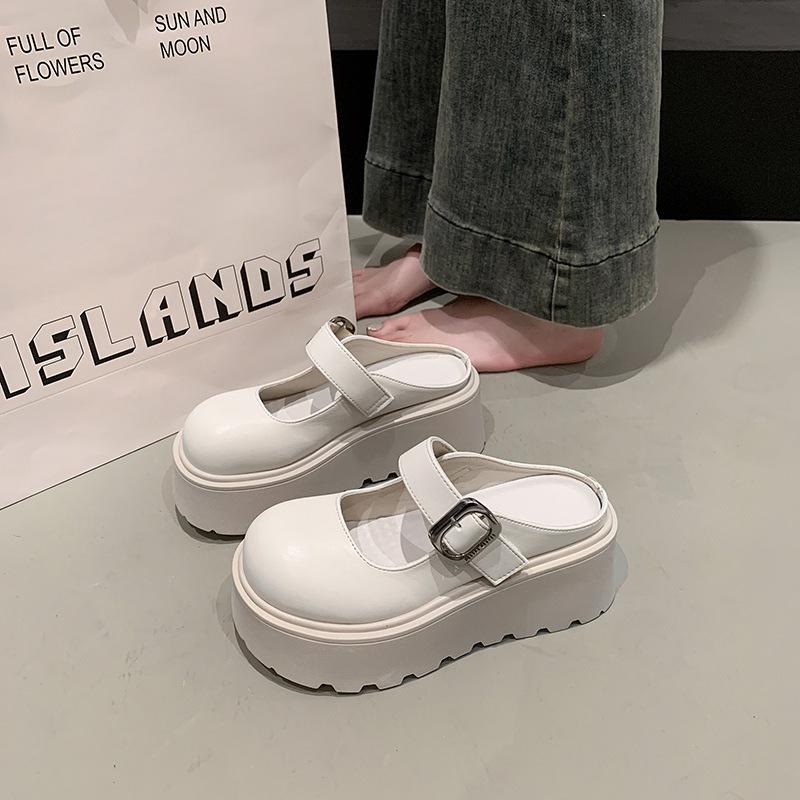 

Новая сумка, увеличение высоты головы, полушлепанцы, женская обувь, весенняя, повседневная, модная, для улицы, сандалии Мэри Джейн, маффин, толстая подошва 38