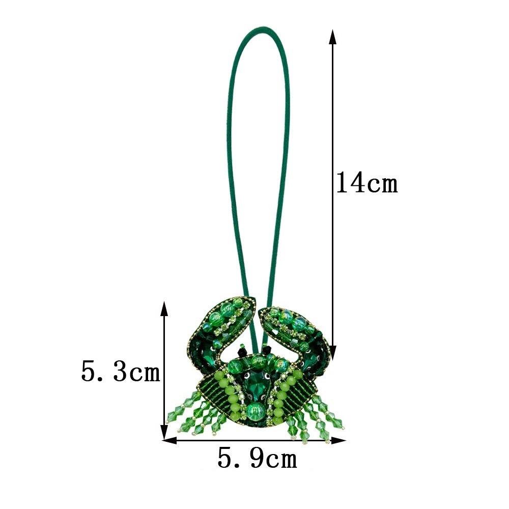 Cute Handmade Crayfish Keychain Rhinestone Beaded Creative Crab Pendant Bag Lanyard Accessories Gifts