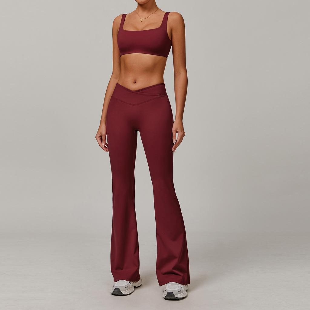 Naked Leisure Versatile Set For Women, High Waist, Wide Legs, Slimming, Sports Running, Fitness Set For Women