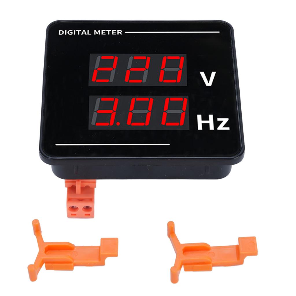 Digital AC Voltmeter Frequency Meter Tester Gauge Panel Mounting LED Display 50500V 10.099.9hz
