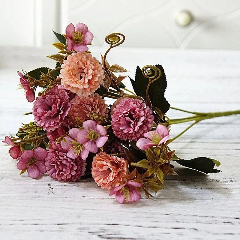 

1/ 3 Pieces Flower Head 3Cm Artificial Hydrangea Bouquet Wedding Home Decoration Accessories Diy Box Holding Flowers Arrangement 1pc