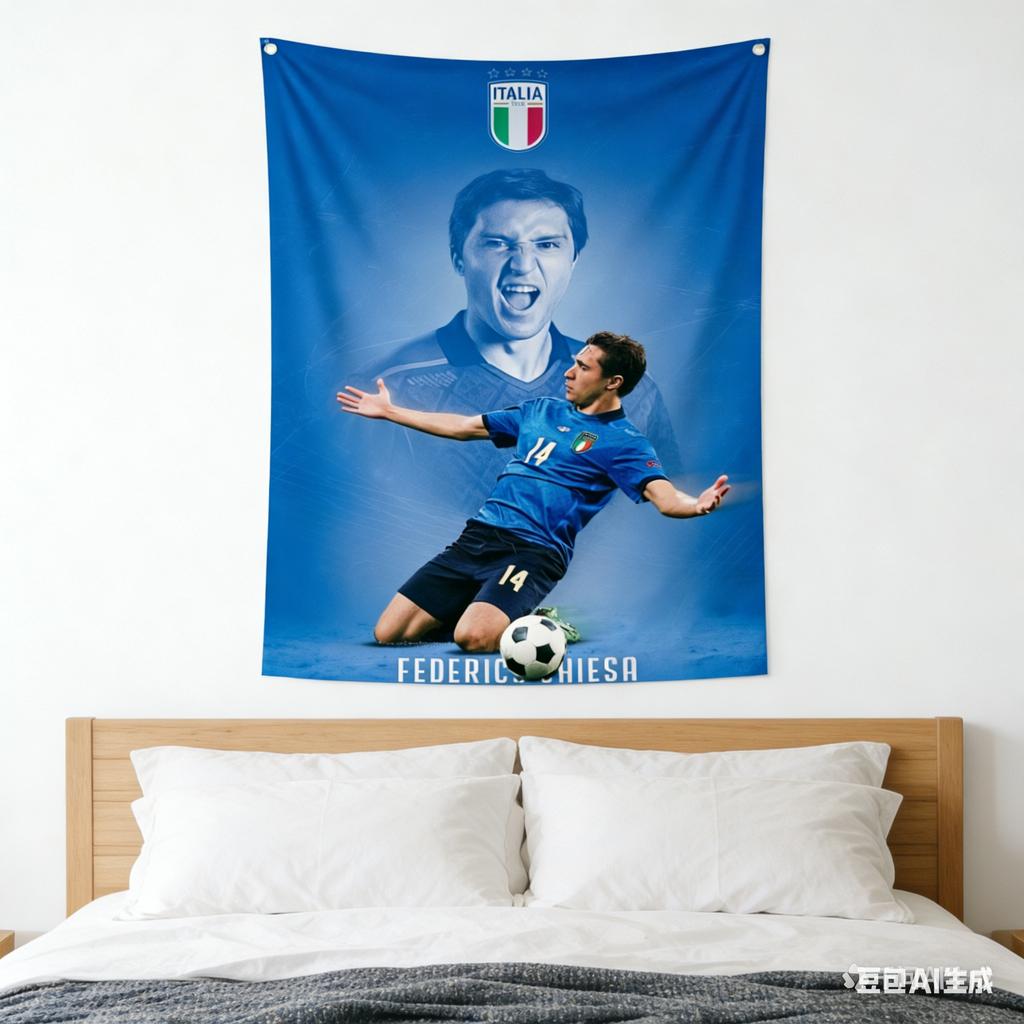 Federico Chiesa Tapestry Italy National Team Football Wall Hanging Soccer Fan Decor For Bedroom Living Room