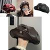 Fashionable Korean Style Pu Leather Beret Womens Artistic Sunshade Hat