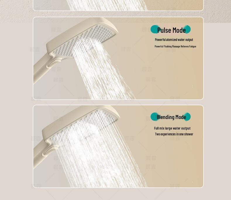 Pressurized All-Copper Shower Head with Gray Digital Display and Storage Set