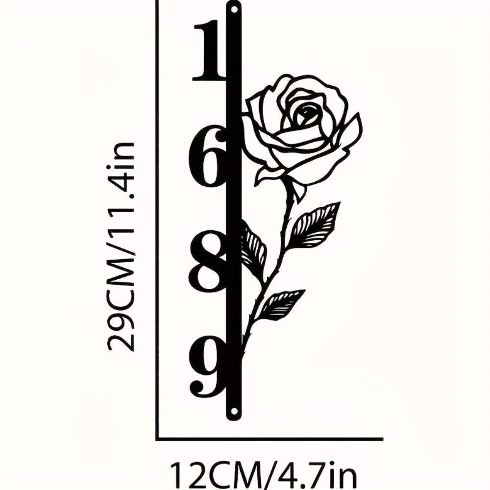 1 шт. Металлическая настенная табличка ручной работы с изображением розы, вертикальная, для сада, на Рождество. Подарок.