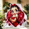 Betty Boop Pattern Blanket for Home Decoration, Bed, Sofa, Car Travel, Camping, Suitable for All Seasons, Birthday Christmas Gift