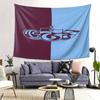Trabzonspor Logo Wall Hanging Decor  Premium Polyester Fabric with Vibrant Blue  Maroon Horizontal Stripes  Home Office