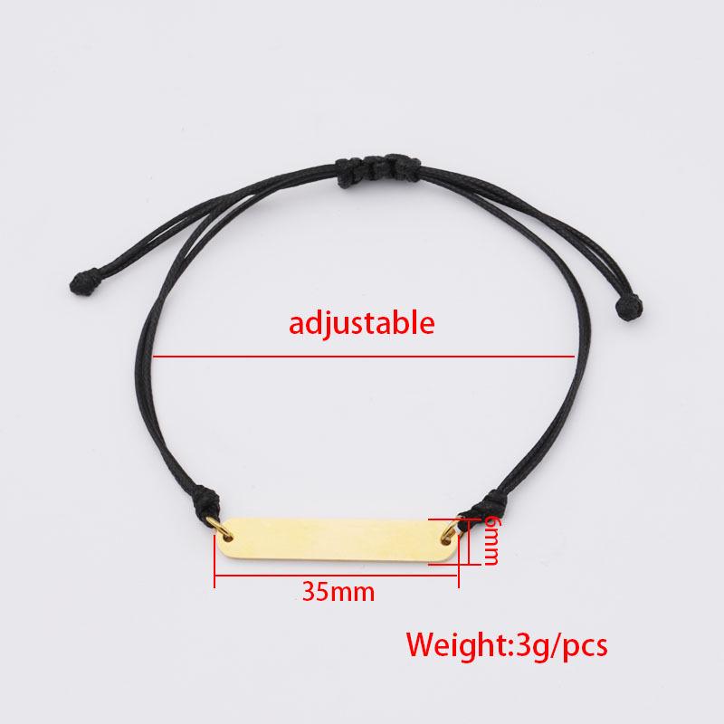 Engravable Geometric Stainless Steel Oval Woven Bracelet