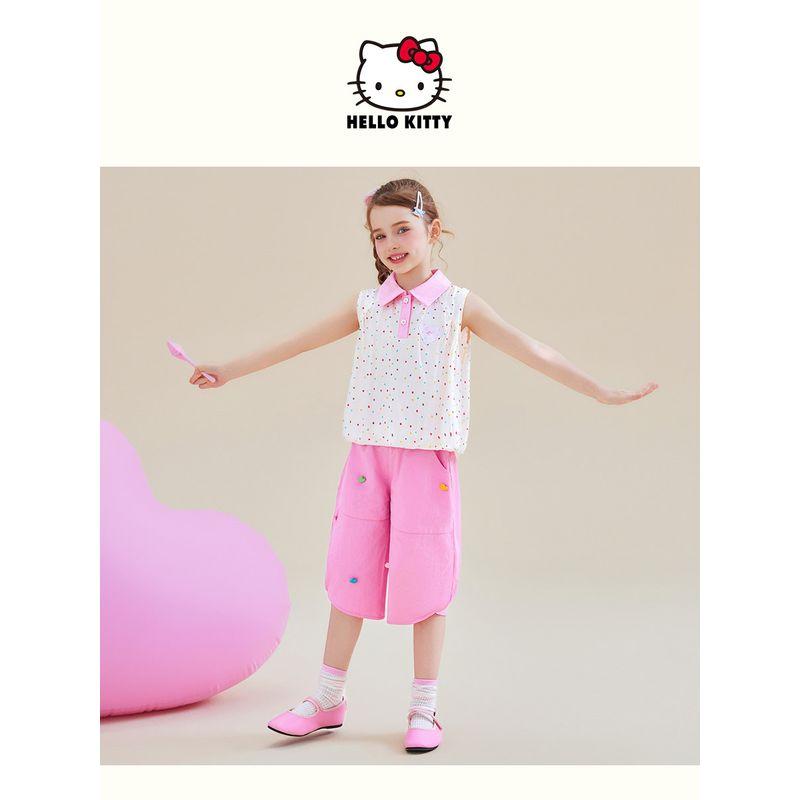 Melody Girls' Summer Outfit Set 2025 New Stylish Pink Children's Summer Clothes Cartoon Girl Two-Piece Set