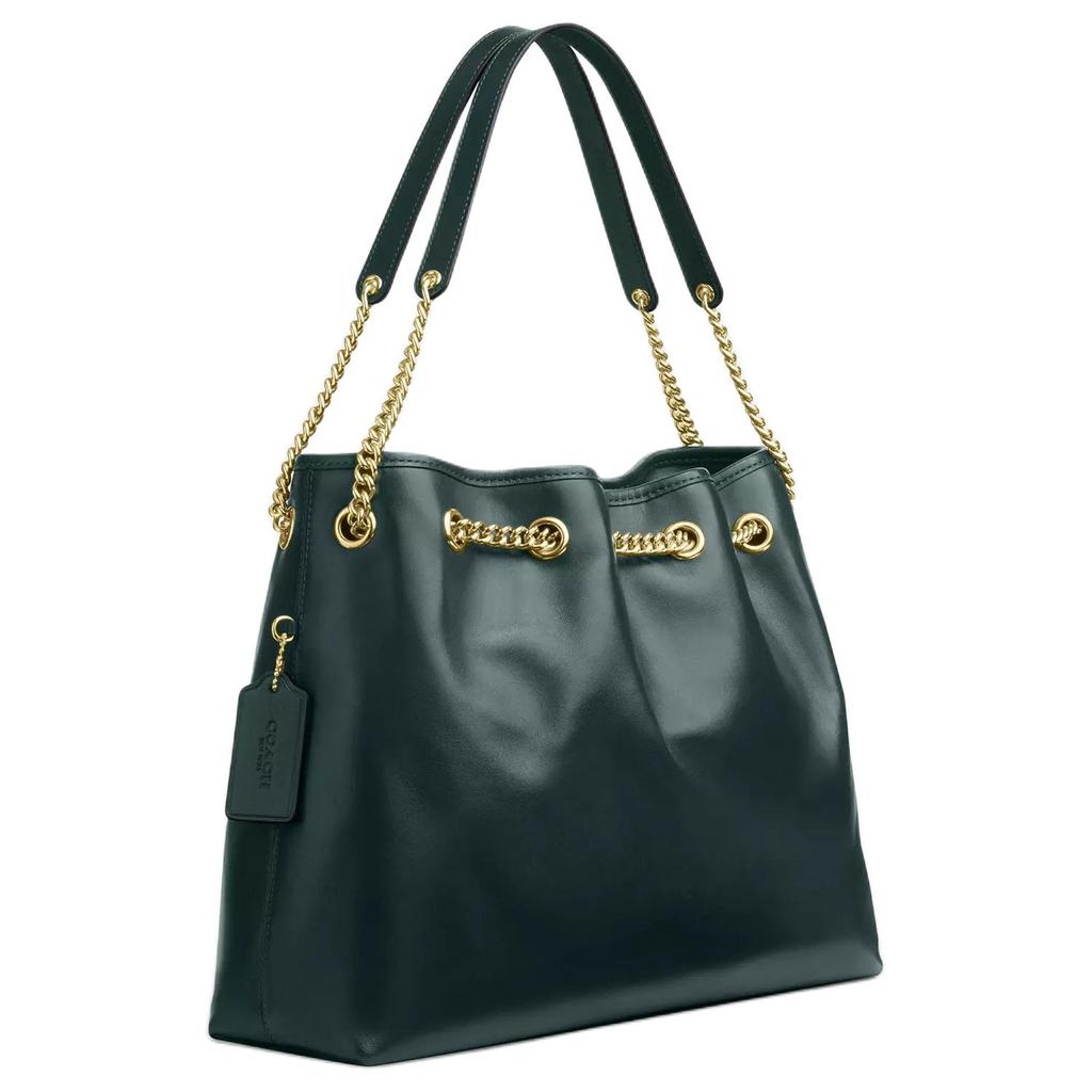 Coach Evelyn 34 Multifunctional Pocket Leather Shoulder Bag Large Women Bags Dark-Blue-Green CCZ79-IMCEH