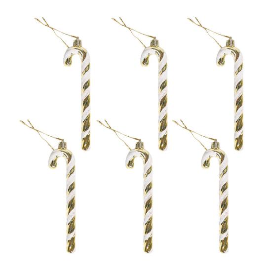 6 Pcs Candy Cane Christmas Ornament Plastic Twisted Candy Cane Christmas Tree Hanging Decoration for Xmas Tree Holiday Party Supplies