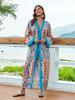 2024 European-American Rayon Beach Cover-up Cardigan: Bikini Swimsuit Sunscreen Shirt