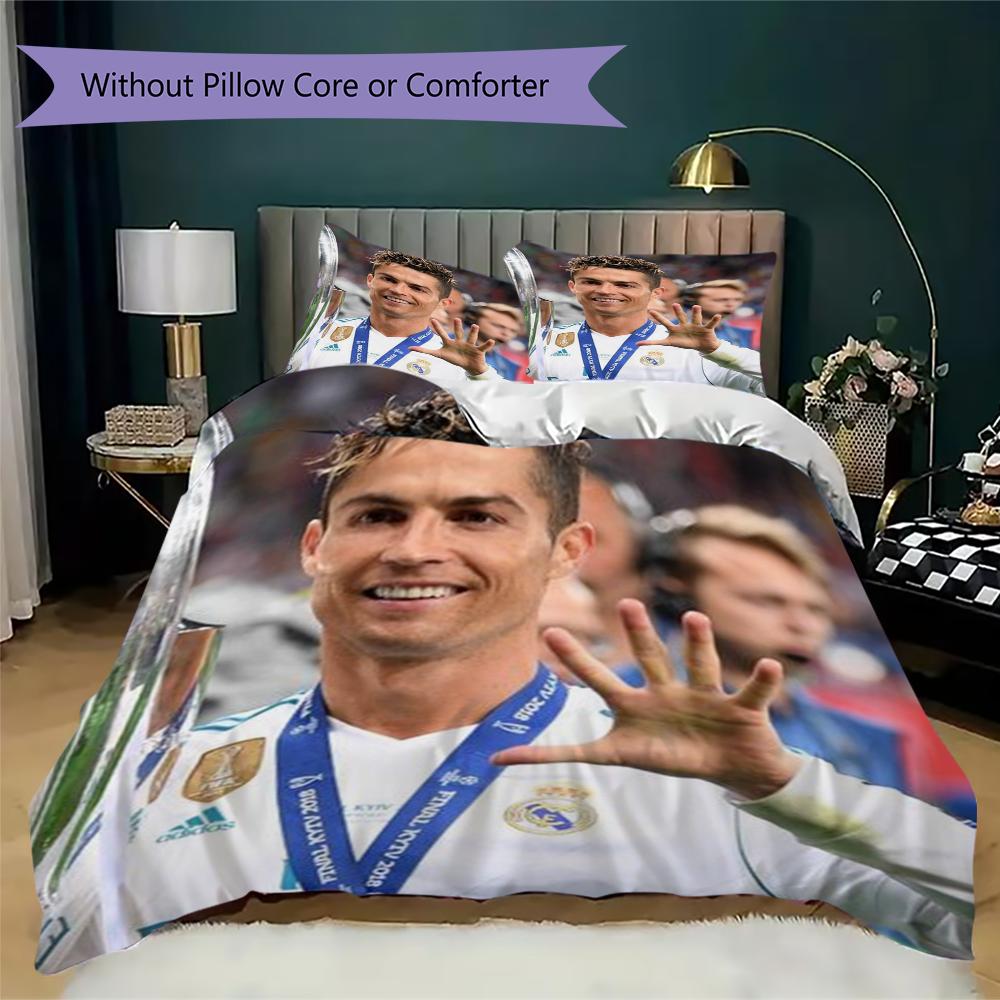 Krystiano Ronaldo Vzor Povlečení Přikrývka Povlak na přikrývku Povlak na polštář Domácí dekorace Dárek k narozeninám (1 * povlak na přikrývku + 2 * povlak na polštář bez výplně)