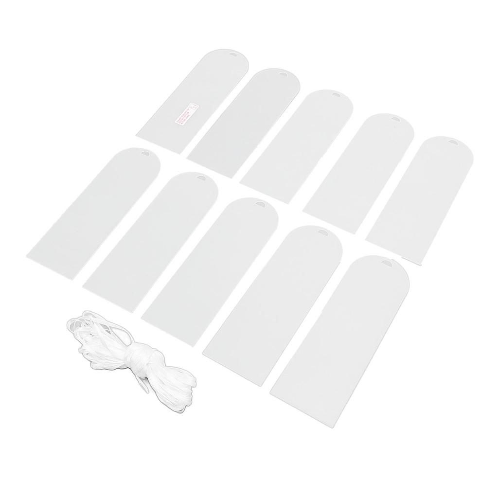 11 Pcs Set Acrylic Blanks Clear Rectangular Acrylic Place Cards with White Ribbon for Wedding Birthday Party