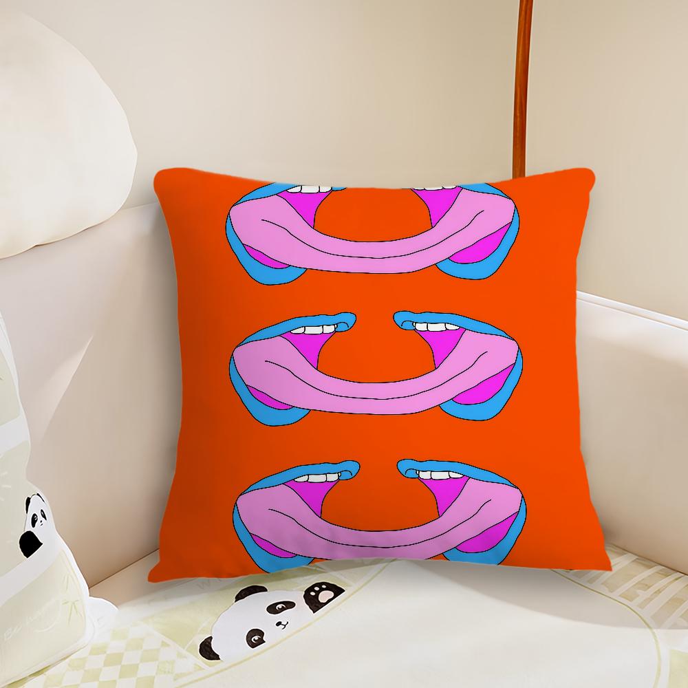 Cartoon Fun Retro Decorative Cushion Cover Plush Fabric Soft Double Sided Print Sofa Cushion Cover Throw Pillow Covers