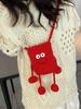 Frog Knit Mini Shoulder Bag With Twist Lock Closure For Casual Daily Use