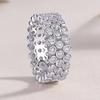 Huitan Delicate Women Ring Inlaid Shiny Round Cubic Zirconia for Party Daily Female Accessories Fashion Wedding Chic Jewelry