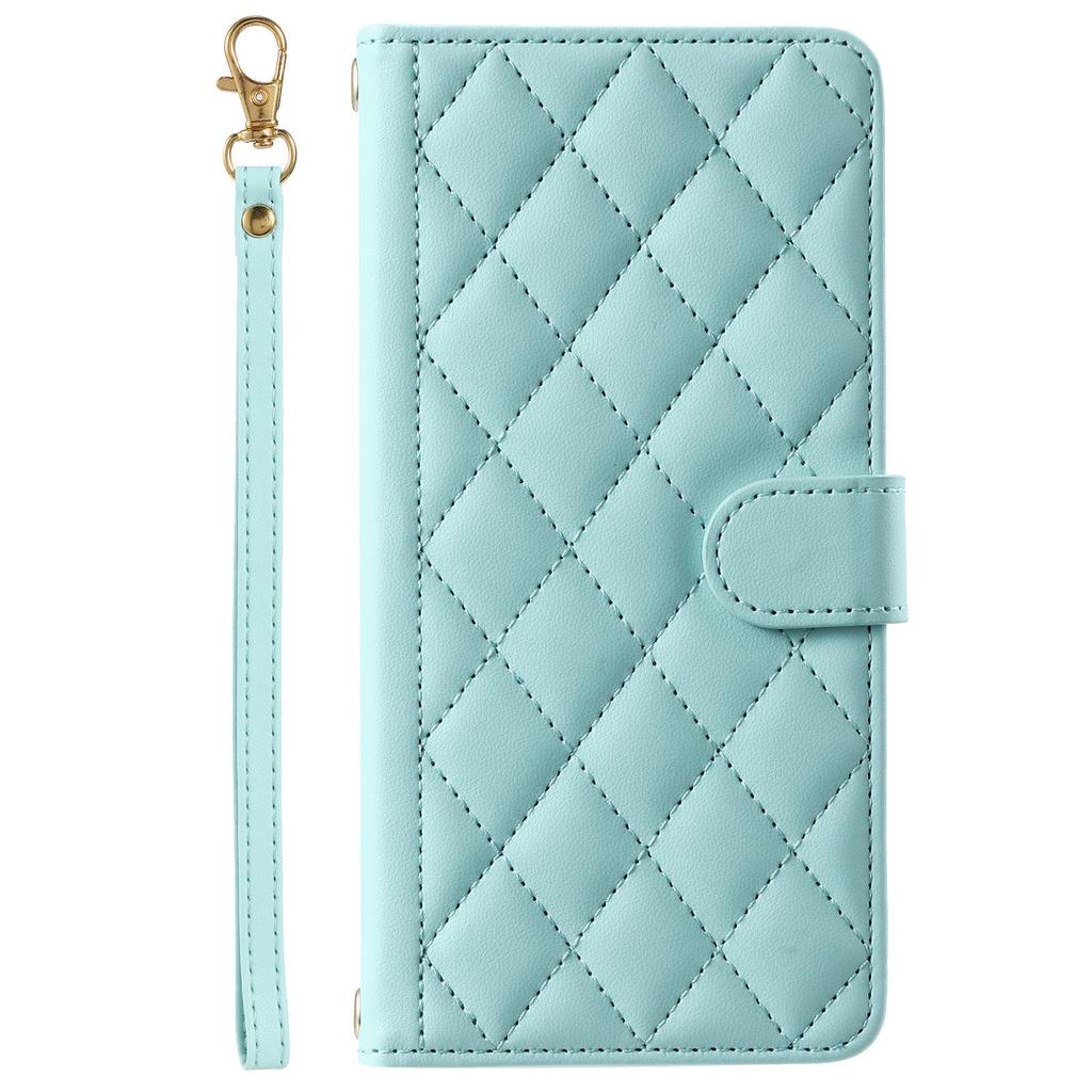 Cross-Border Compatible Houndstooth Leather Flip Card Holder Case with Lanyard for Sony 5 IV/10 V (2023)