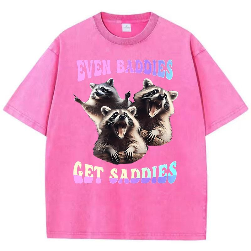 High Street T Shirt Vintage Washed Cotton T-Shirt Crazy Bear Graphic Tee Casual Streetwear for Spring Summer