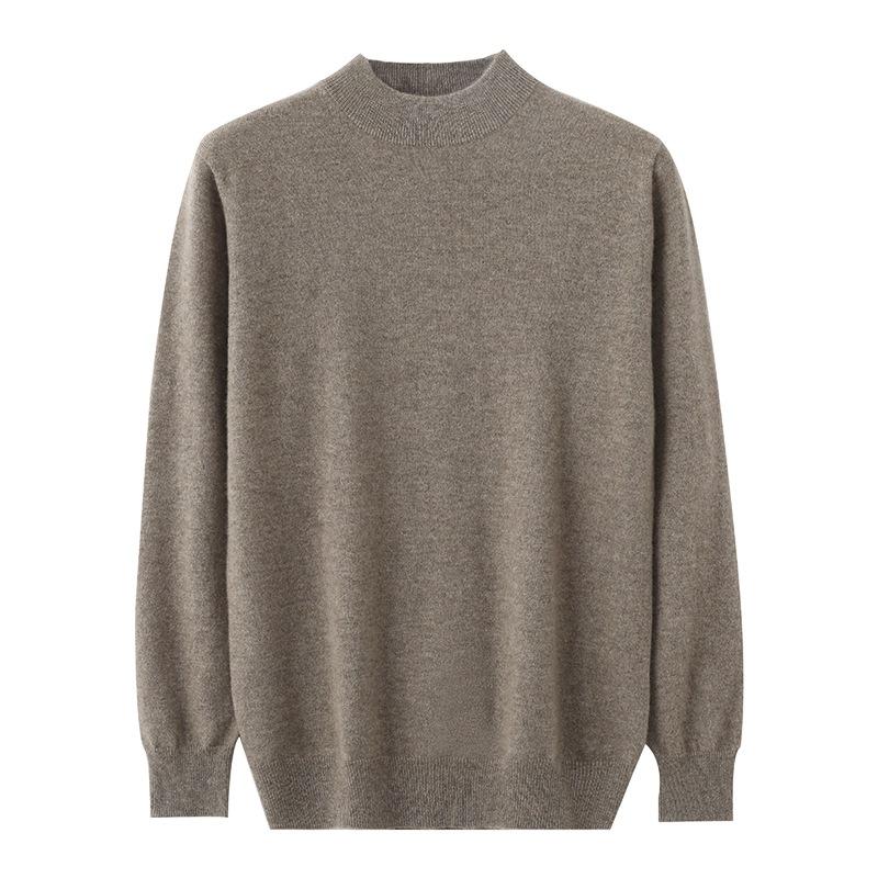 New cashmere sweater men's semi-turtleneck pure cashmere sweater men's loose bottoming cashmere knitted sweater