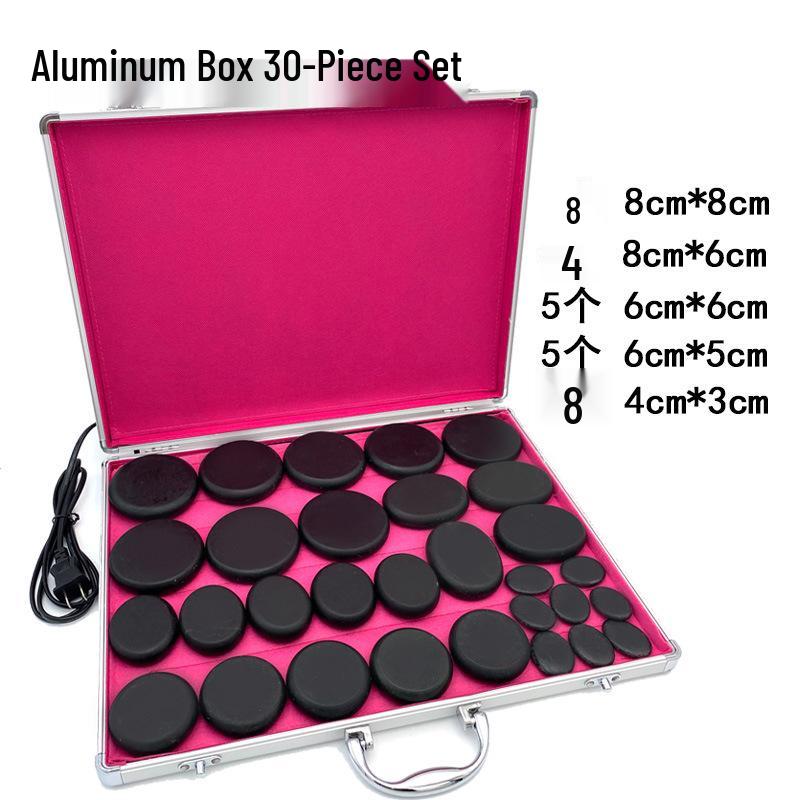 20-Piece Set: Heated Volcanic Stones & Essential Oils for Spa Massage Therapy