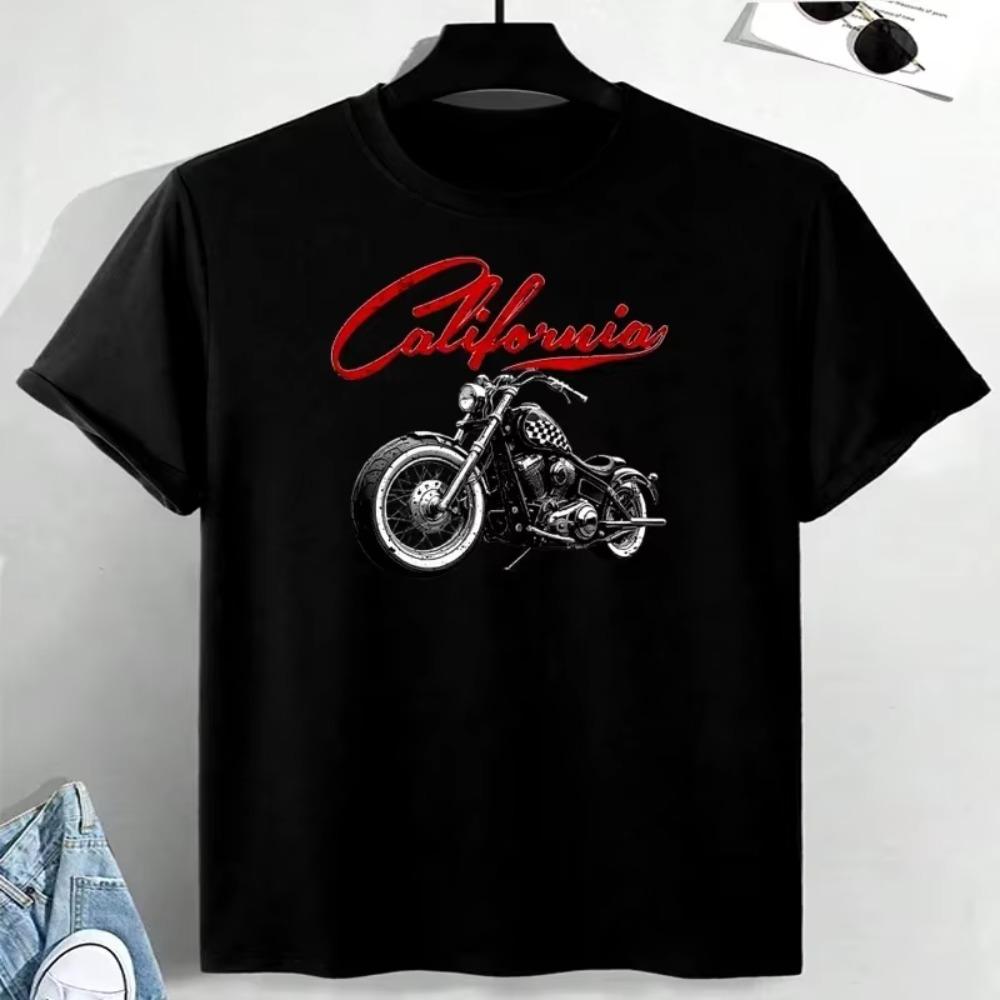 Vintage Retro Men's Motorcycle  T Shirt 100% Cotton O-Neck Short Sleeve Cool Fashion Casual Mens T-shirt Size S-5XL