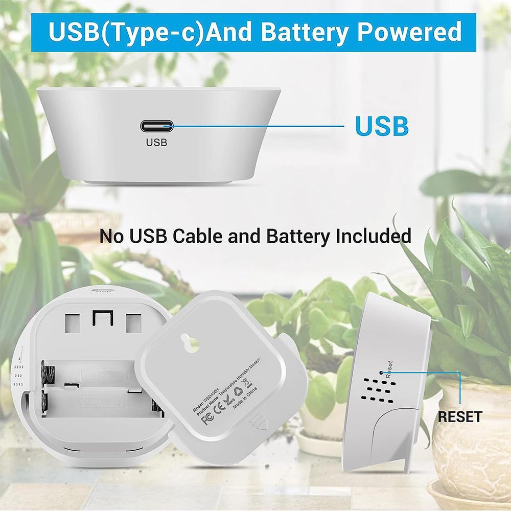 USB bateriový WiFi snímač teploty vlhkosti s okamžitým upozorněním aplikace