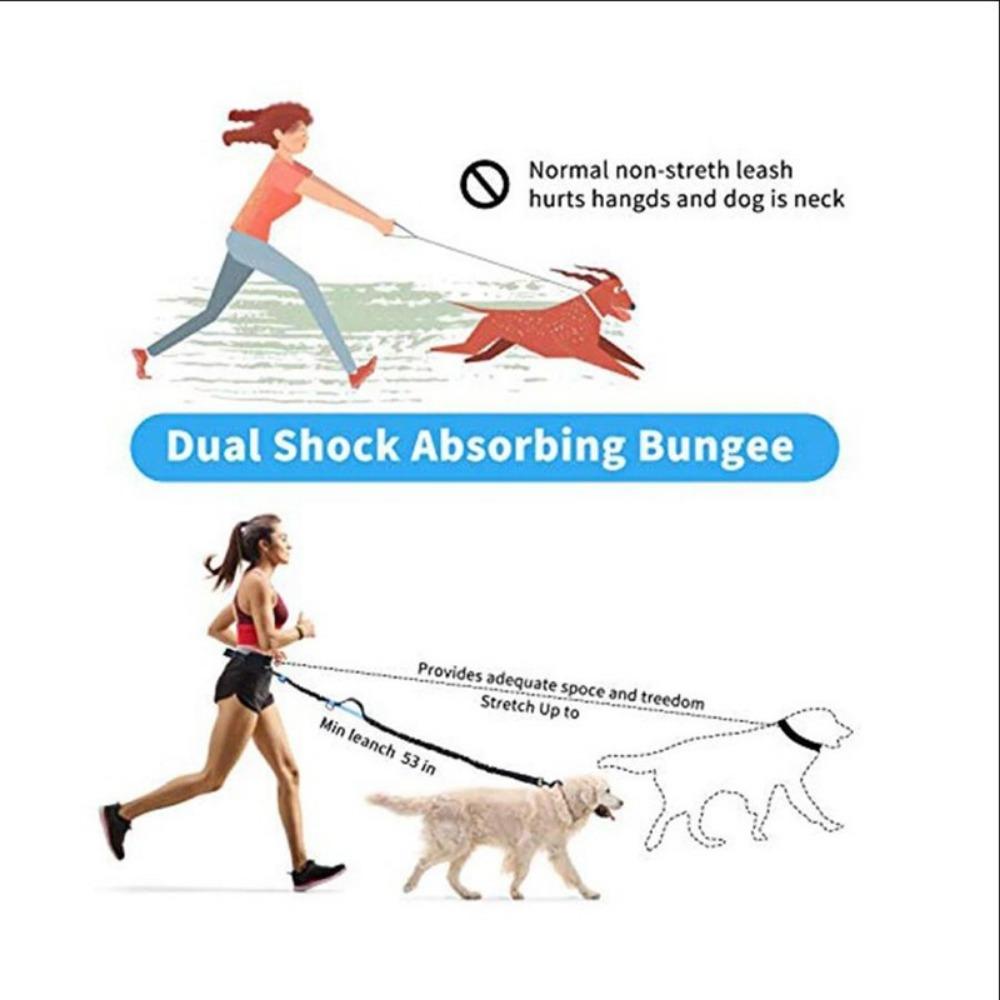 Sports Fanny Pack Dog Leash, Pet Running Leash, Dog Leash with Reflective Strip Outdoor Products