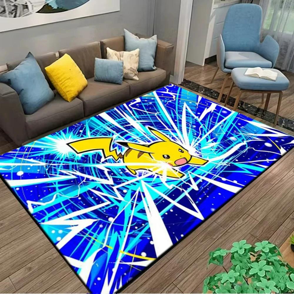 PIkachu Pokemon Anime Themed Carpet for Living Room Bedroom Kid's Room NonSlip Playmat Balcony Lounge Sofa Rug Gift Ide