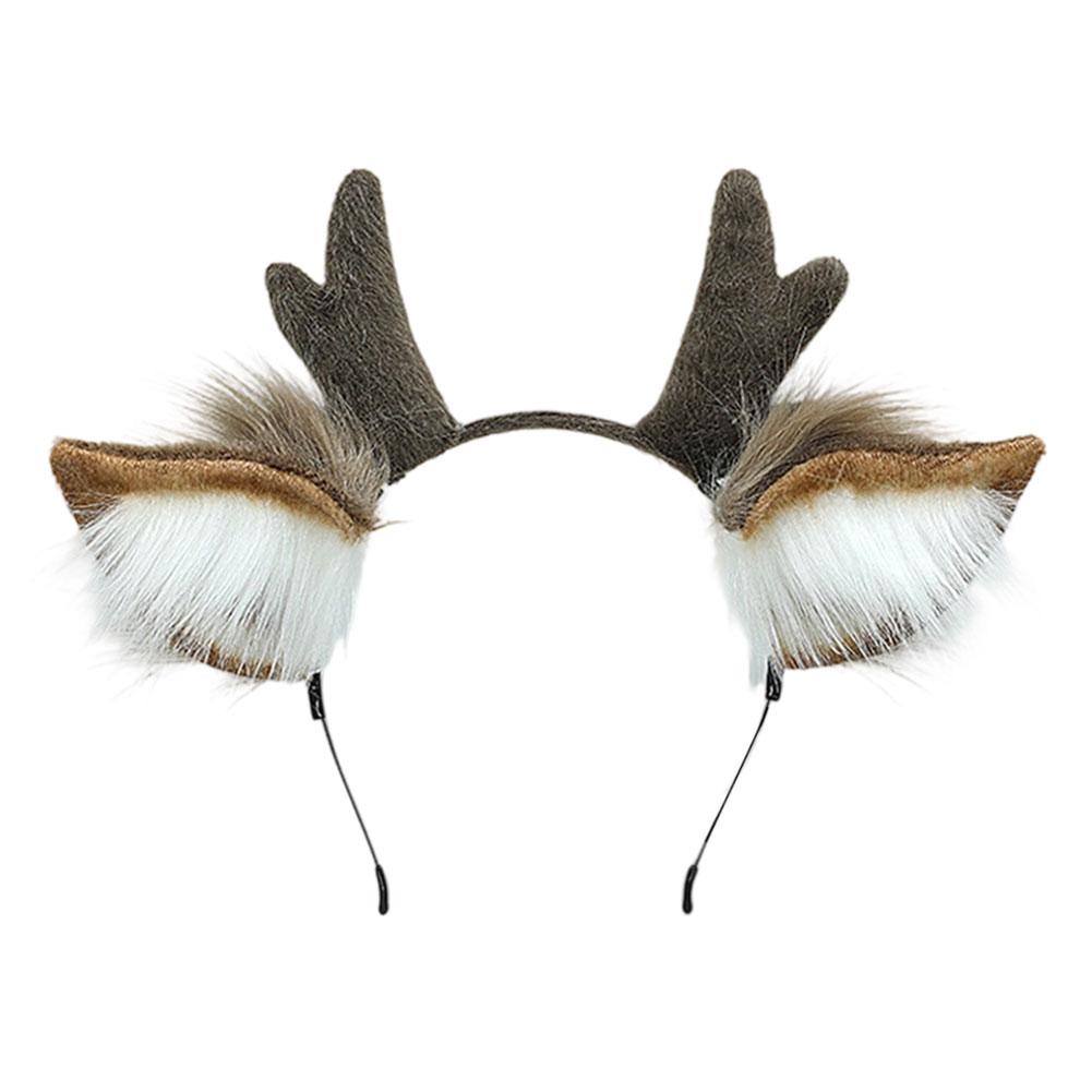 Cute Plush Antler Hair Band for Christmas Deer Ear Handmade Accessories Comic Exhibition Cosplay Props Christmas Party Decoration
