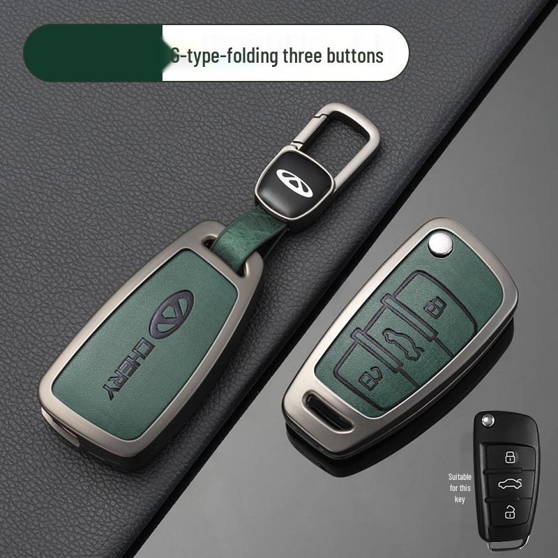 Chery Car Key Cover: Fits Tiggo, EQ1, QQ Ice Cream, Arrizo E - Small, Secure Metal Shell with Hanging Buckle