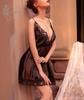 Babydoll Sexy Lingerie Cute Lace Slip Nightgown Nightwear Half Slip Camisole [Mqyzhx] Women's (Black A)